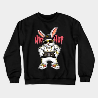 Hip Hop Easter Bunny Light Graffiti by gnarly Crewneck Sweatshirt